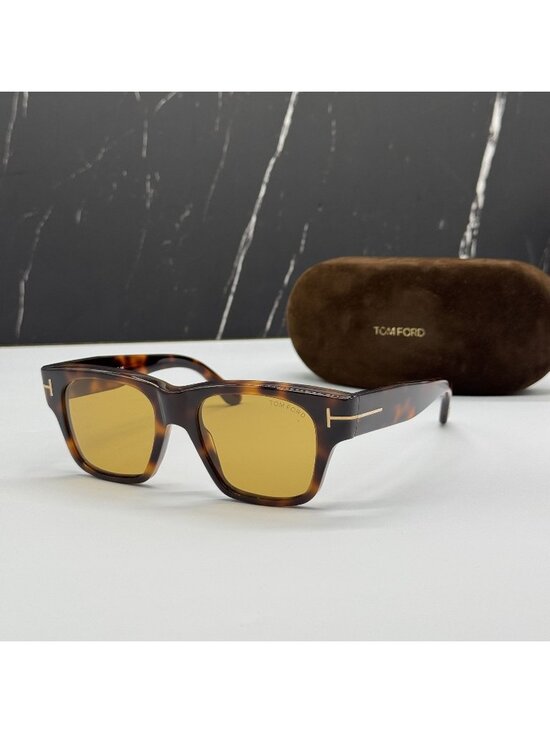 NEW TOM FORD CAINE-02 TF1280 53E HAVANA/YELLOW WOMEN SQUARE SUNGLASSES FT1280/S main image 4